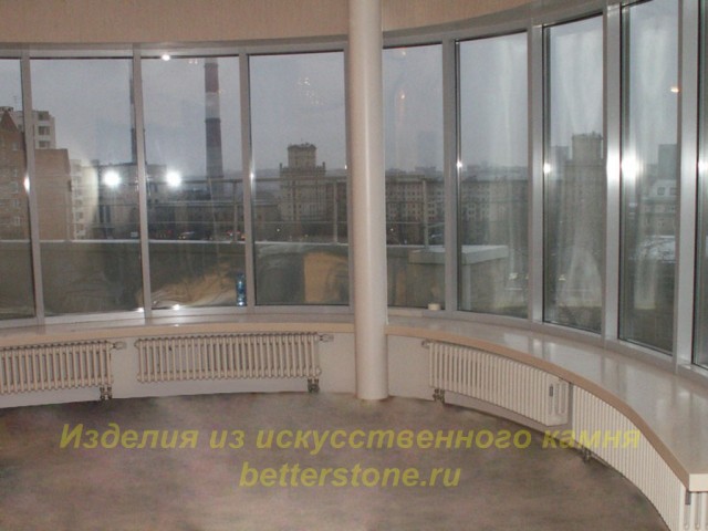 Эркерный подоконник из кориана