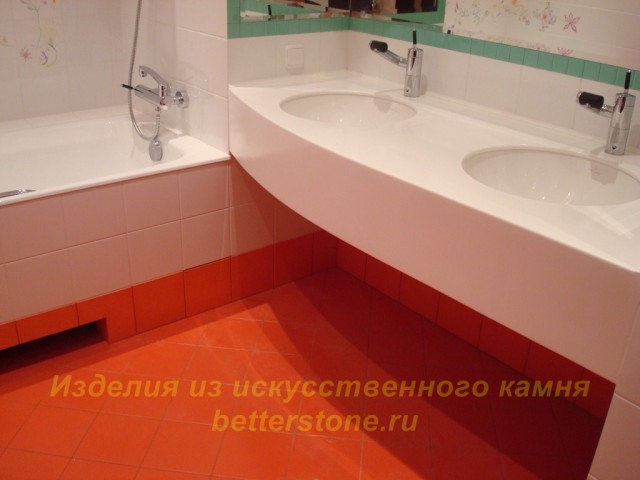 Столешница с высоким бортом в ванную